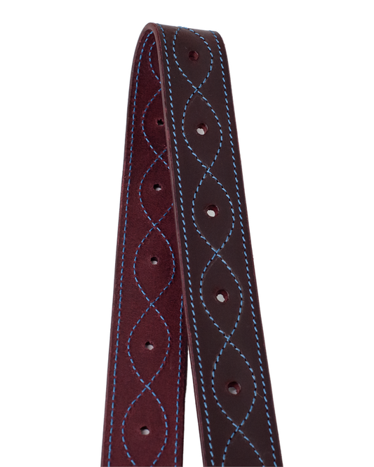 Turquoise Stitched 6' Leather Cinch Strap and Billet Set