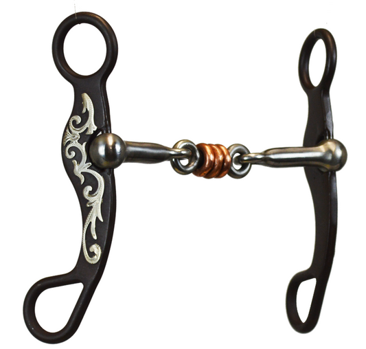 Antique Silver Scroll Short Shank Dog Bone Bit