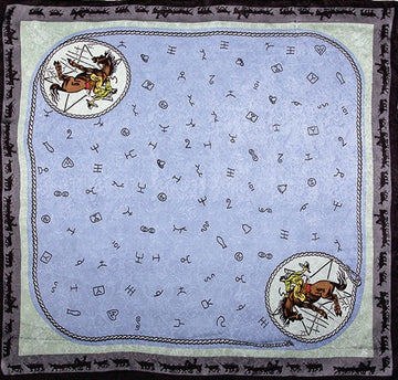 Wyoming Traders Slate Blue Brand Limited Edition Silk Scarf-34.5"