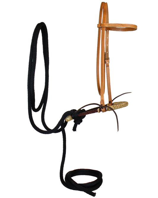 Leather & Rawhide Bosal Breaking Bridle