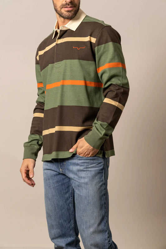 Kimes Men's Army Green Bulldog Rugby Shirt