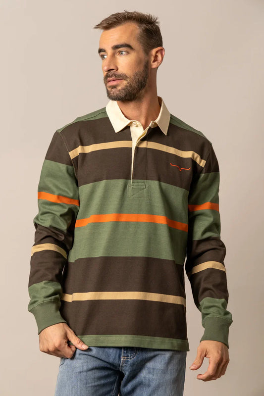 Kimes Men's Army Green Bulldog Rugby Shirt