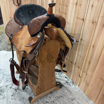 Used R Bar B Barrel Saddle, 13.5" Seat