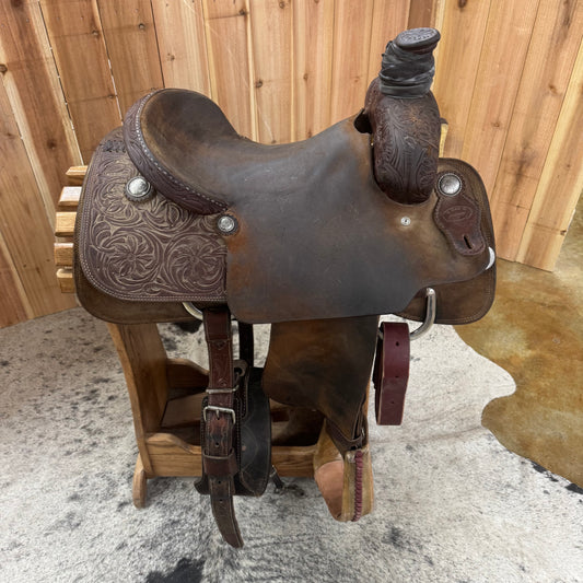 Used R Bar B Team Roper Saddle, 15" Seat