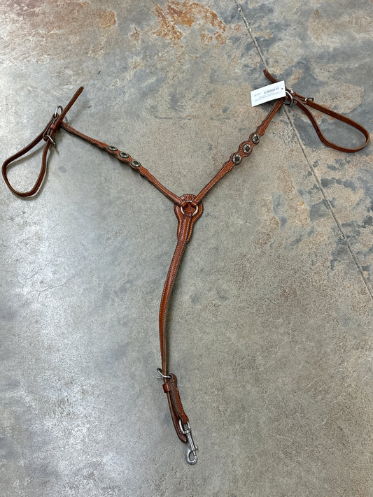 Used Billy Cook Breast Collar With Brown Iron Conchos