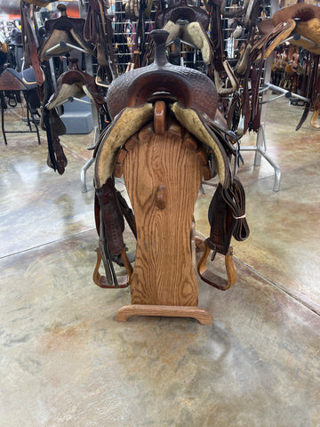 Used Dave Pollat Ranch Cutter Saddle, 16"