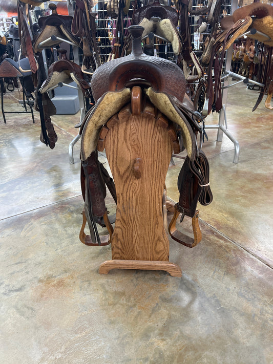 Used Dave Pollat Ranch Cutter Saddle, 16"