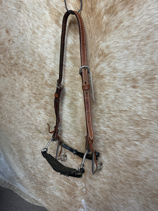 Used Headstall with S Style Leather Nose Hackamore