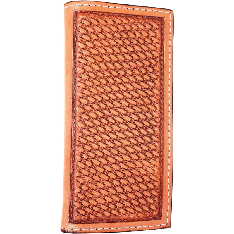 Double J Saddlery Hand-Tooled Checkbook Wallet