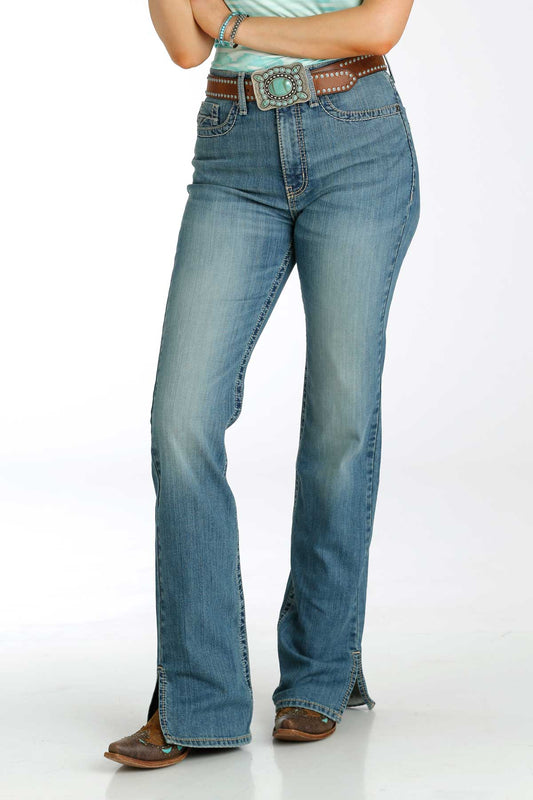 Cruel Denim Women's Skylar Sky-High Rise Boot Cut Medium Stonewash Jeans