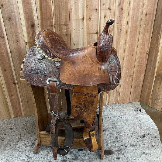 Used Teskey Barrel Saddle, 14.5" Seat