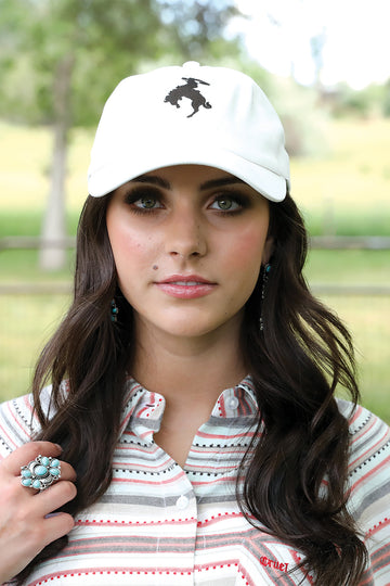 Cruel Denim Women's White Bronc Ball Cap