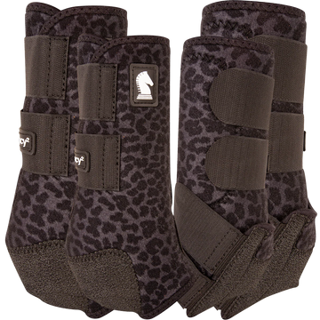 Classic Equine Legacy2 Black Leopard Medium Front Boots-2 Pack