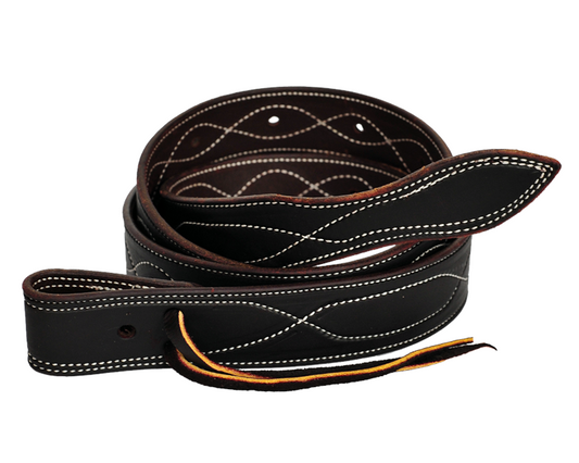 Stitched Dark Oil Latigo Leather Cinch Strap