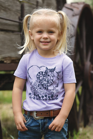 Cruel Girl's Toddler Purple Vintage Cowgirl & Horse T-Shirt