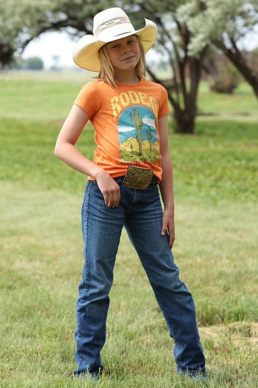 Cruel Girl's Orange Rodeo Sunrise to Sunset T-Shirt
