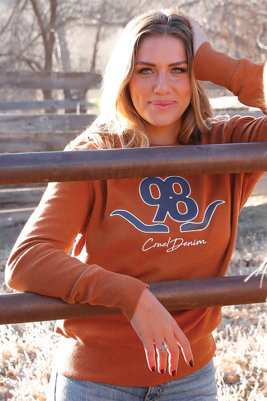 Cruel Denim Women's Brown Crewneck Sweatshirt