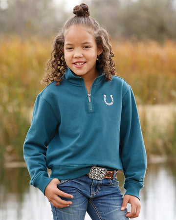 Cruel Girl's Teal 1/4 Pullover