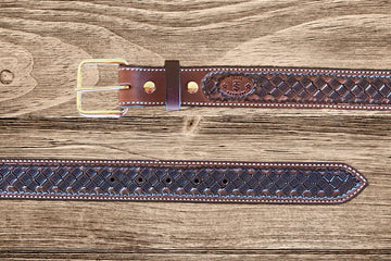 Texas Saddlery Men's Chocolate Waffle Belt