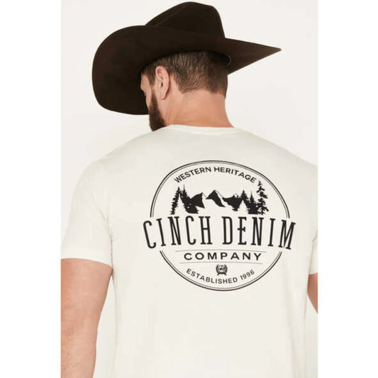 Cinch Men's Cream T-Shirt w/Black Logo