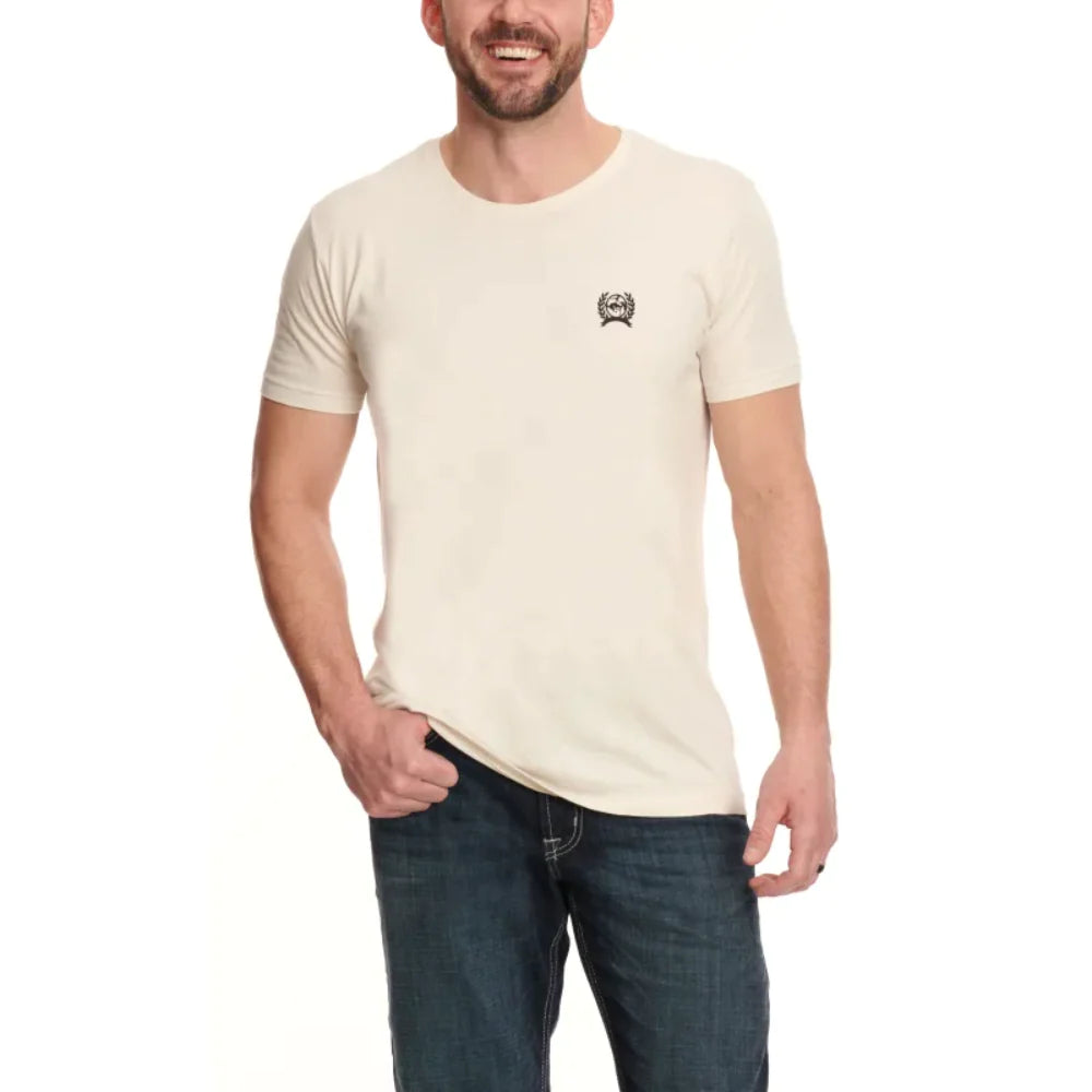 Cinch Men's Cream T-Shirt w/Black Logo