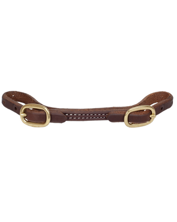 1/2" Doubled & Stitched Dark Oil Harness Leather Curb Strap