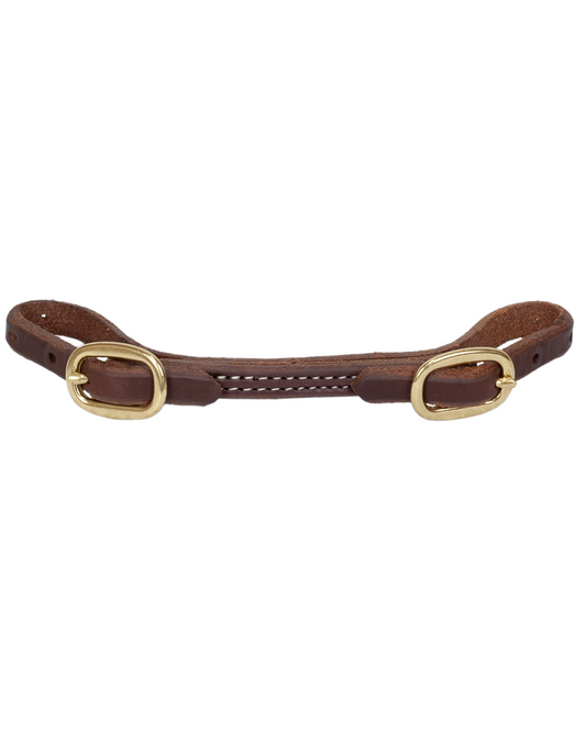 1/2" Doubled & Stitched Dark Oil Harness Leather Curb Strap