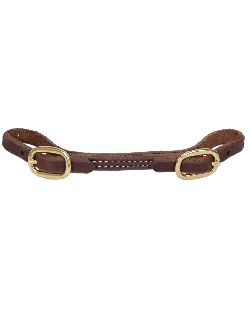 1/2" Doubled & Stitched Dark Oil Harness Leather Curb Strap