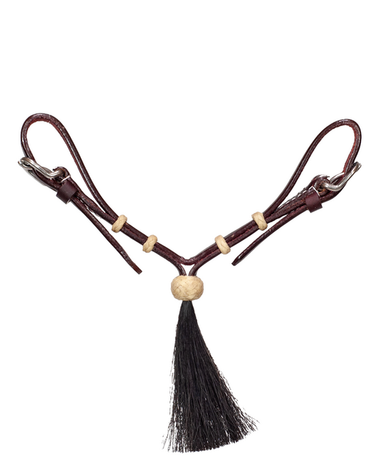Rawhide Knots & Horse Hair Tassel Curb Strap