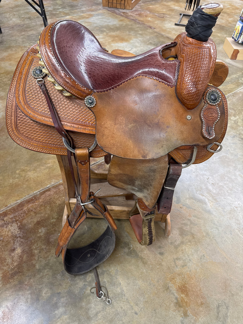 Used HR Roper Saddle, 15.5" Seat