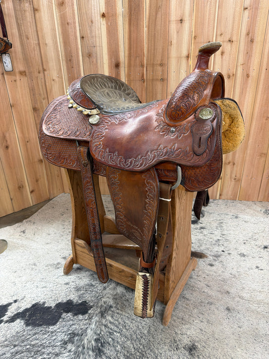Used Billy Cook Roper Saddle, 15" Seat