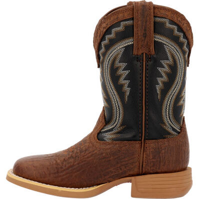 Durango Lil' Rebel Pro Big Kid's Acorn Black Onyx Western Boot
