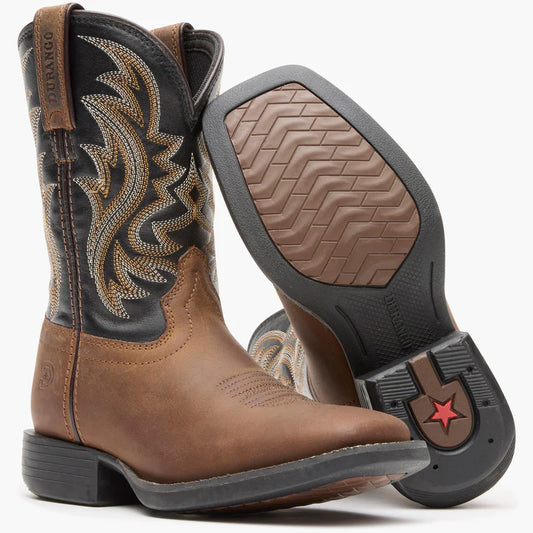 Durango Shyloh Big Kid's Brawny Brown/Black Onyx Square Toe Boot