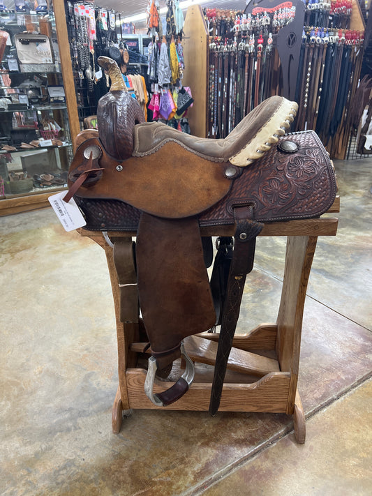 Used Allen Ranch Barrel Saddle, 14" Seat