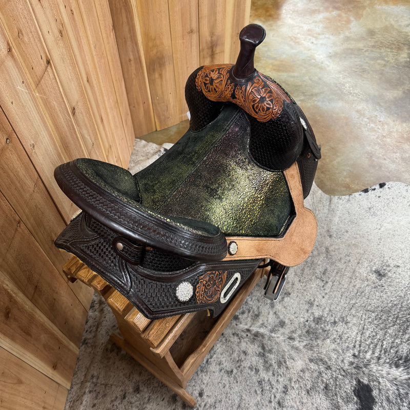 Circle Y Tammy Fischer Treeless Barrel Saddle, 14.5" Seat