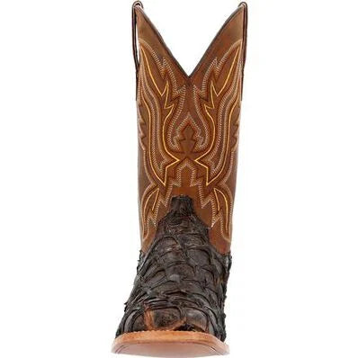 Durango Men's Premium Exotics Dark Brown Pirarucu Western Boots