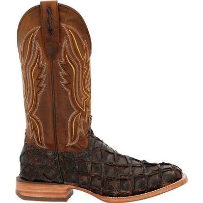 Durango Men's Premium Exotics Dark Brown Pirarucu Western Boots