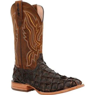 Durango Men's Premium Exotics Dark Brown Pirarucu Western Boot