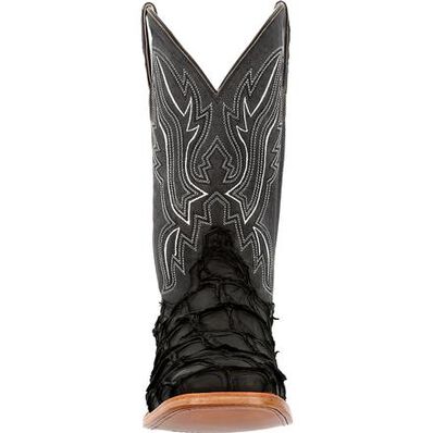 Durango Premium Exotics Men's Matte Black Pirarucu Western Boots