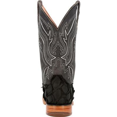 Durango Premium Exotics Men's Matte Black Pirarucu Western Boots