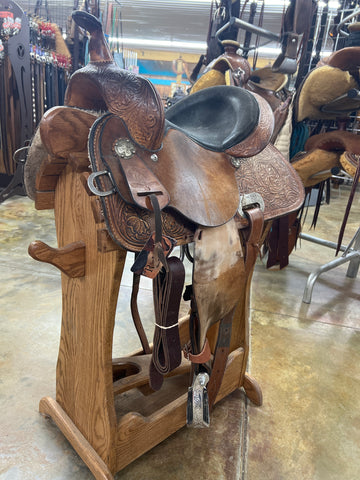 Used High Horse Barrel Saddle, 13" Seat