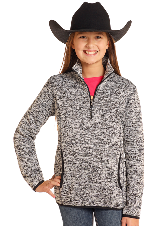 Powder River Youth Black 1/4 Zip Pullover