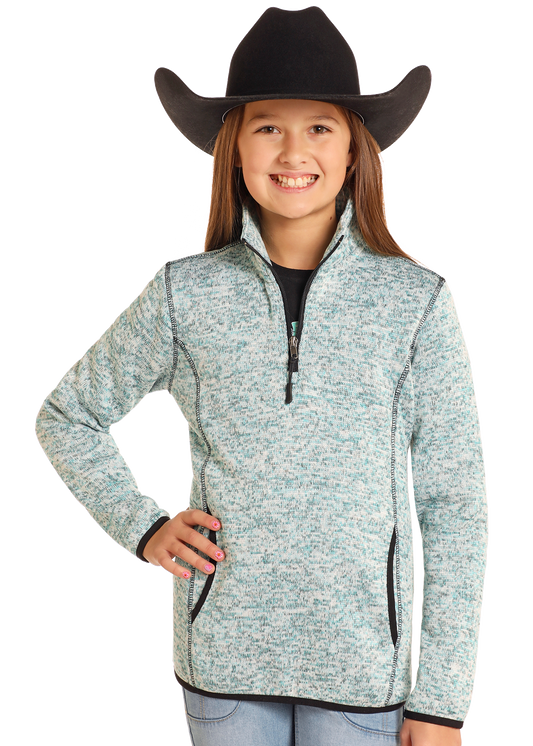 Powder River Youth Turquoise 1/4 Zip Pullover