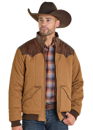 Panhandle Slim Men's Camel Twill Puffer Bomber