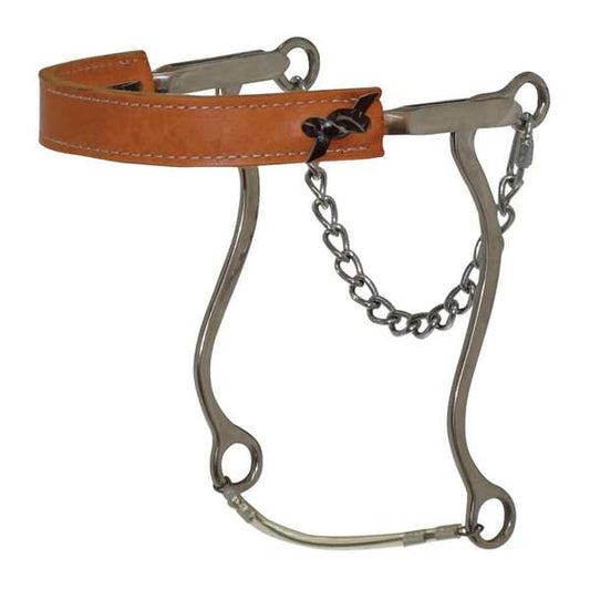 Diamond R Mechanical Hackamore with Flat Leather Noseband