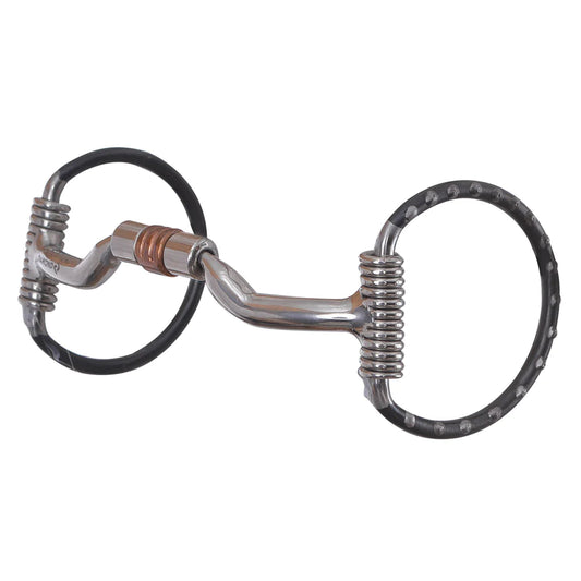 Diamond R Ported Roller Dee Ring Snaffle Bit