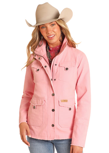 Powder River Women's Baby Pink Canvas Jacket