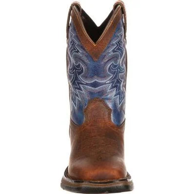 Durango Big Kid's Dark Brown and Blue Western Boot