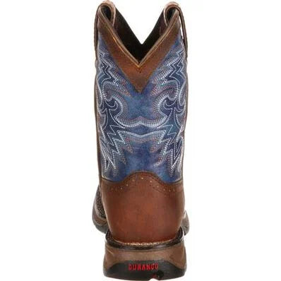 Durango Big Kid's Dark Brown and Blue Western Boot