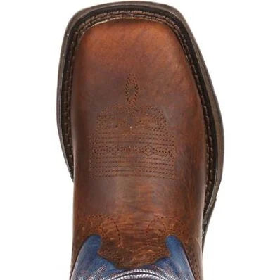 Durango Big Kid's Dark Brown and Blue Western Boot